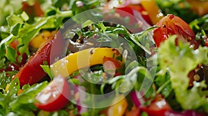 The salad comes together in a beautiful blend of colors and textures ready to be enjoyed photo
