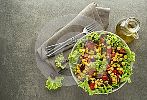 Salad corn with sweet corn and beans