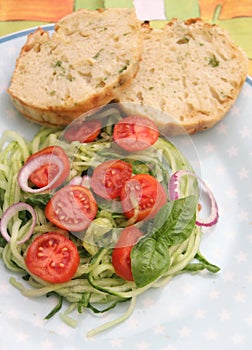 Salad of cucumber and tomatoes