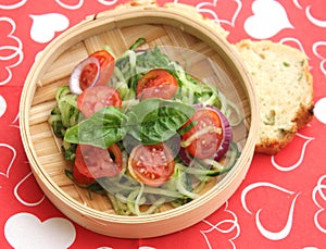 Salad of cucumber and tomatoes