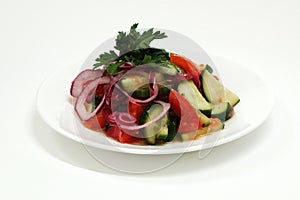 Salad with cucumber and tomatos