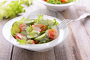 Salad from cucumbers and tomatoes