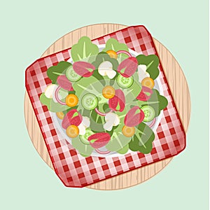 Salad dish on picnic n