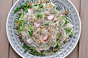 Salad with fine Chinese noddles