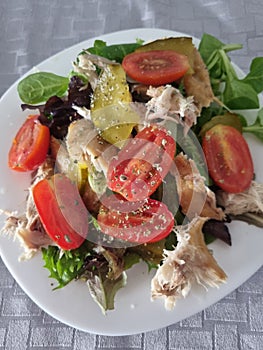 Salad with fish and vegetables