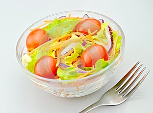 Salad and fork
