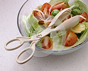 Salad fork and salad