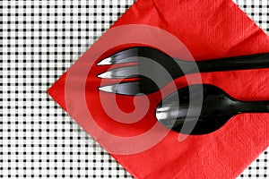 Salad Fork and Spoon on Serviette