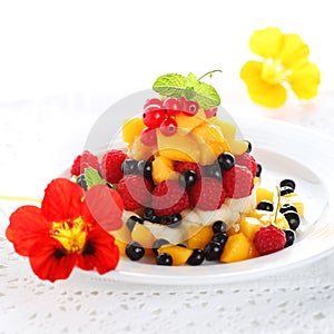 Salad with fresh fruit and berries