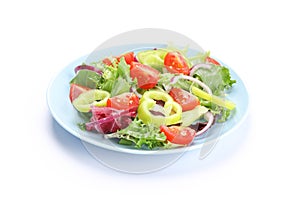 Salad of fresh vegetables isolated