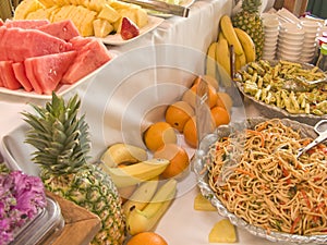 Salad and Fruit Buffet Table