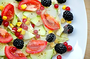 Salad with fruit and vegetables