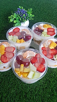 Salad fruits fresh and healty food