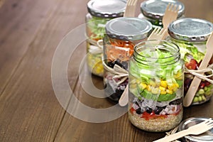 Salad in glass jar