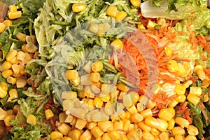 Salad - green salad, carrot, corn