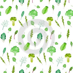 Salad greens and leafy vegetables pattern.