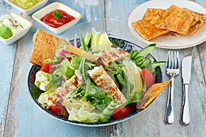 Salad with grilled hellim or halloumi cheese