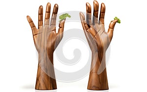 Salad Hands on White Background