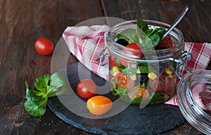 Salad in jar