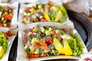 salad on a kitchen board, snack bar