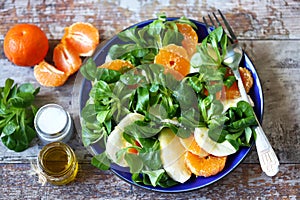 Salad a la caprese with corn salad