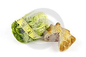 Salad Lettace with Pork Pie and Tape Measure