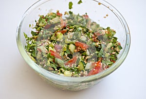 salad of middle Eastern cuisine Tabule photo