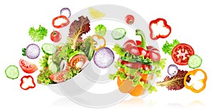 Salad of mixed fresh vegetables. Food concept