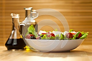 Salad with Olive Oil and Balsamic Vinegar Dressing