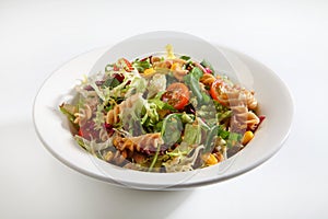 Salad pasta isolated photo