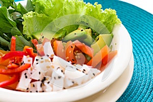 Salad plate with colorful vegetables