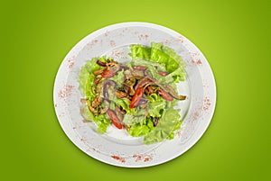 Salad of pork, courgette, lime