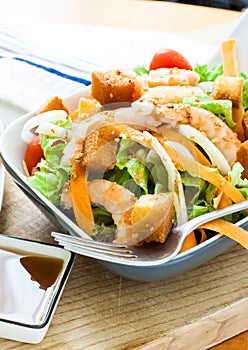 Salad with prawn
