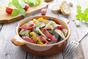 Salad from roasted vegetables