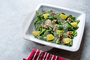 Salad with Rocket Leaves, Orange and Walnuts / Arugula or Rucola.