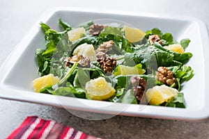 Salad with Rocket Leaves, Orange and Walnuts / Arugula or Rucola.