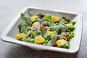 Salad with Rocket Leaves, Orange and Walnuts / Arugula or Rucola.