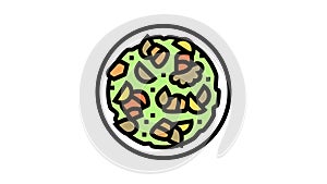 salad salmon color icon animation