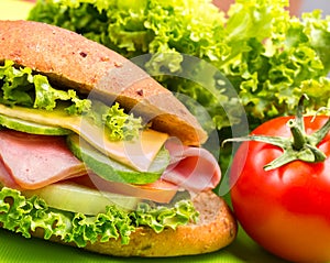 Salad Sandwich Roll Indicates Granary Crusty And Bread