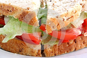 Salad Sandwich on Wholegrain Bread photo