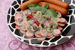 Salad of sausage