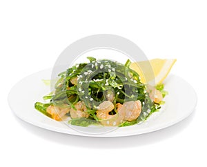 Salad of seaweed chuka with prawns