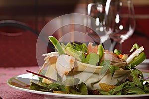 Salad served on a plate