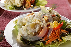 Salad served on a plate
