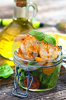 Salad with shrimps