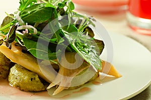 Salad of smoked trout