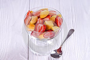 Salad of strawberry and apricot