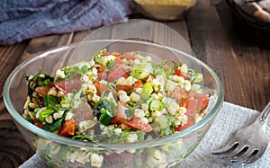 Salad Tabule - a common dish of Arabic cuisine photo