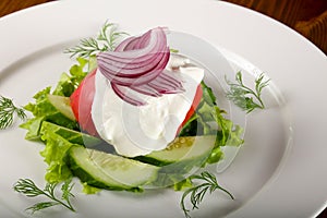 Salad - tomato, cucumber and onion
