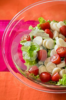 Salad with tomatoes and lettuce